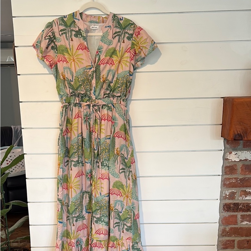 Beau & Ro Floral Print Maxi Dress size Large